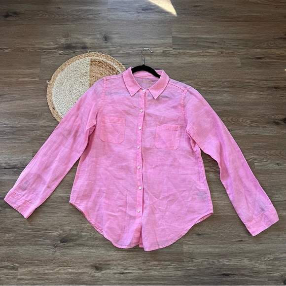LILLY PULITZER Sea View Linen Button Down Shirt - Picture 2 of 9